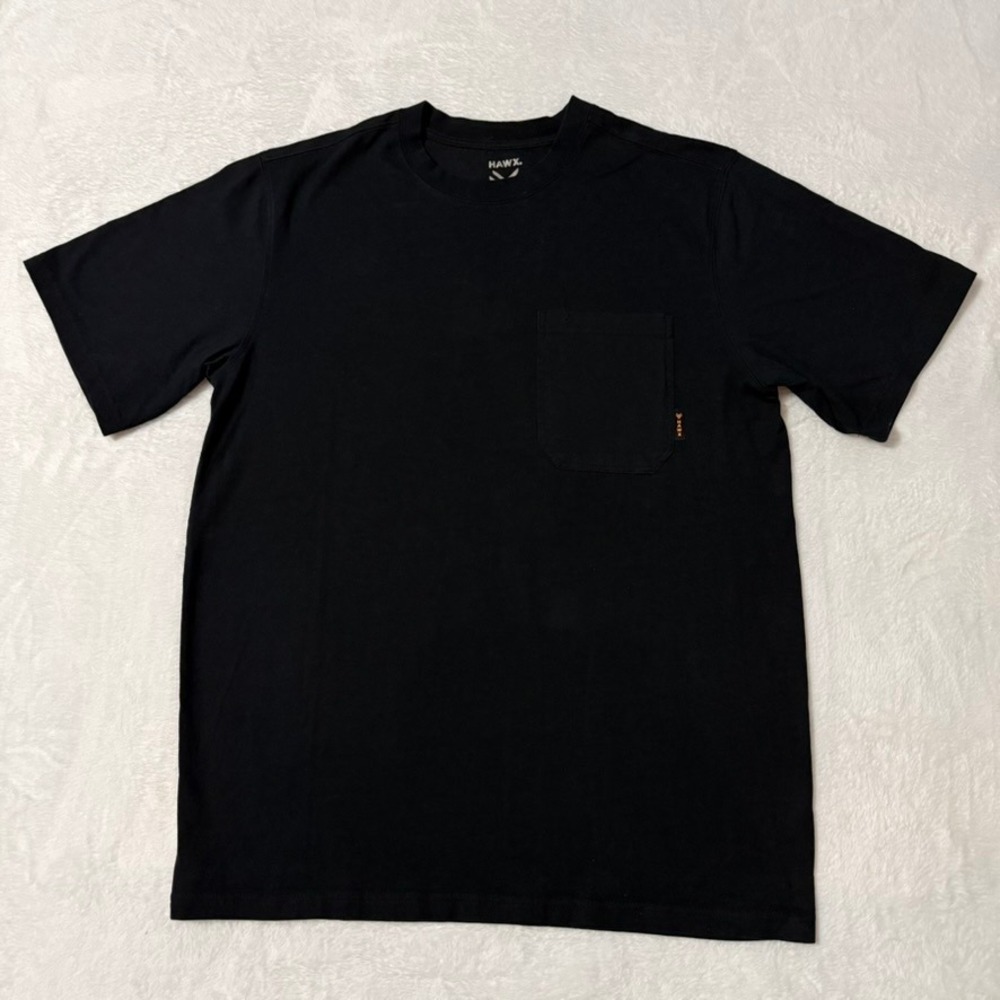 Hawx Pocket T-Shirt Mens Medium Black Work Gear Short Sleeve Crew Neck Tee